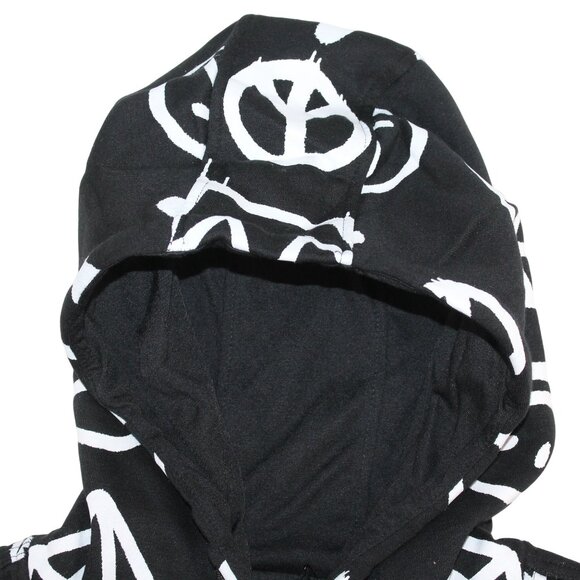 Create 2MEW Mens XL Sweatshirt Hoodie Black All Over Graffiti Embroidered Skull - Picture 7 of 14